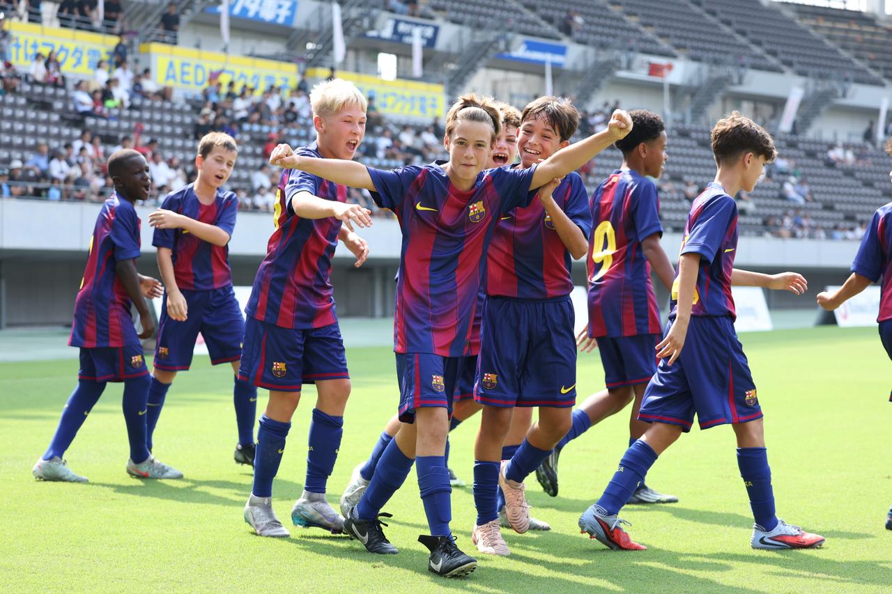 Youth players training at professional academy